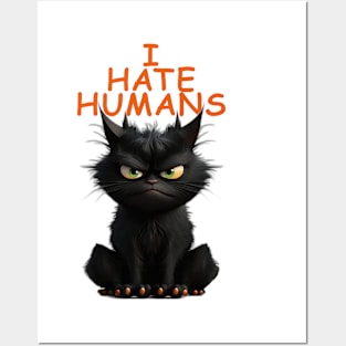 Angus the Cat - I Hate Humans Posters and Art